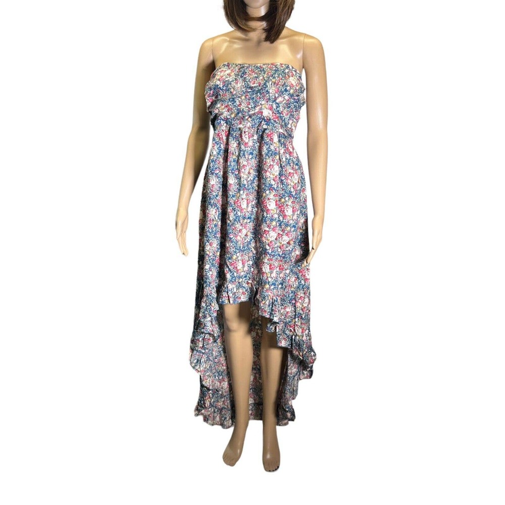 Mandee Sleeveless Dress Size L Floral Rayon HiLo Summer Party Beach